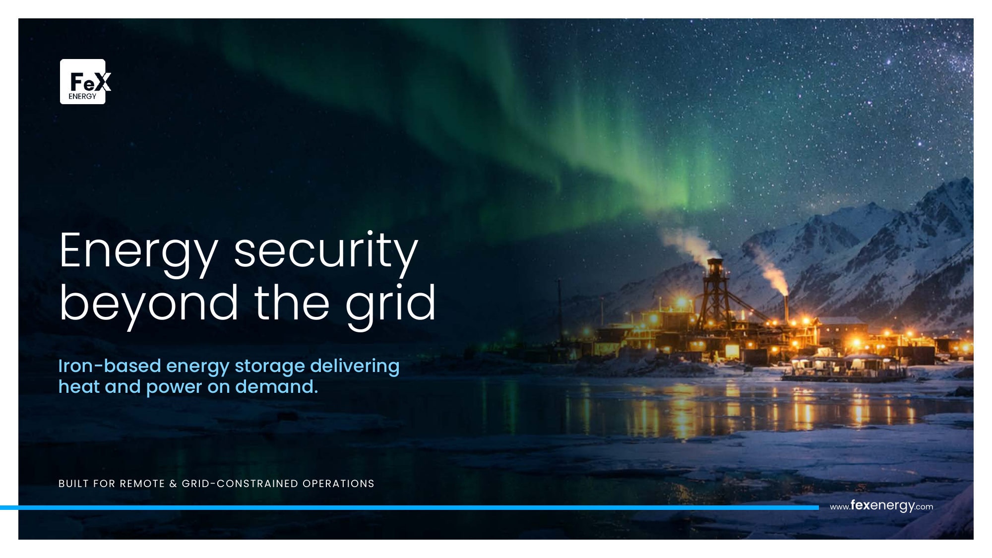 FeX Energy presentation cover: Energy security beyond the grid