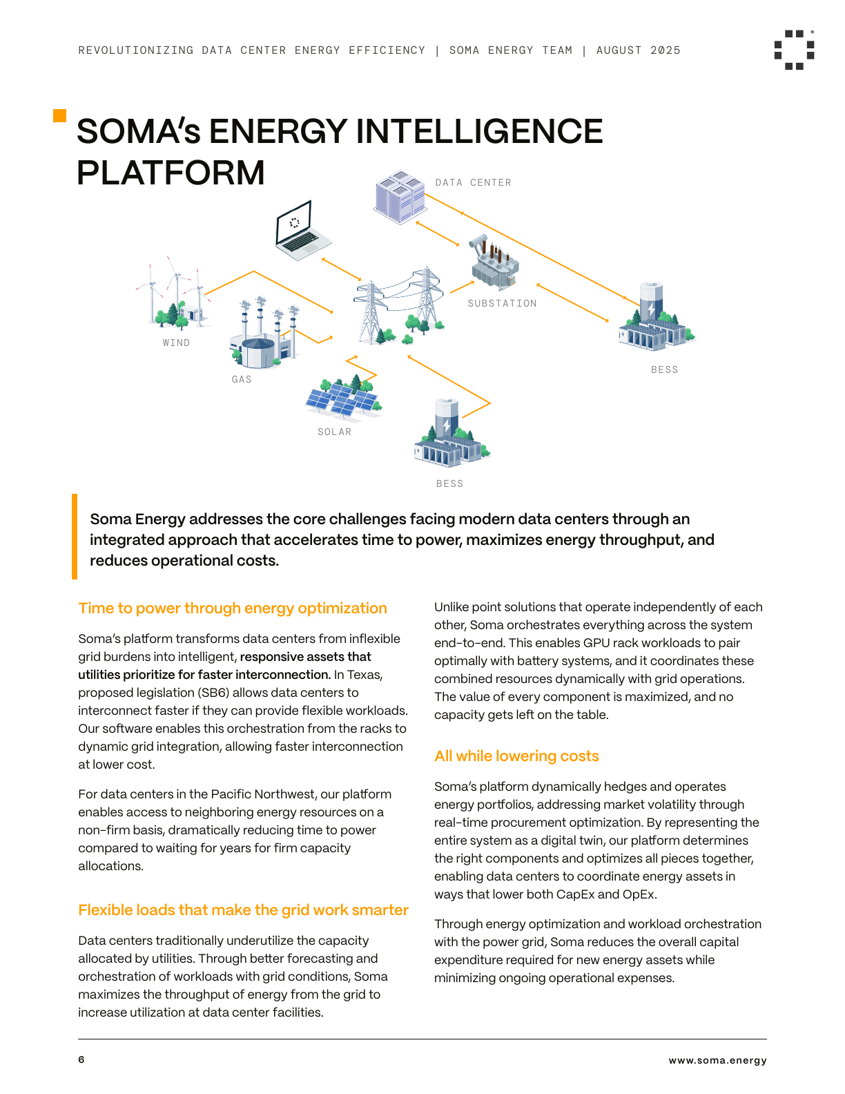 SOMA Energy Intelligence Platform overview page